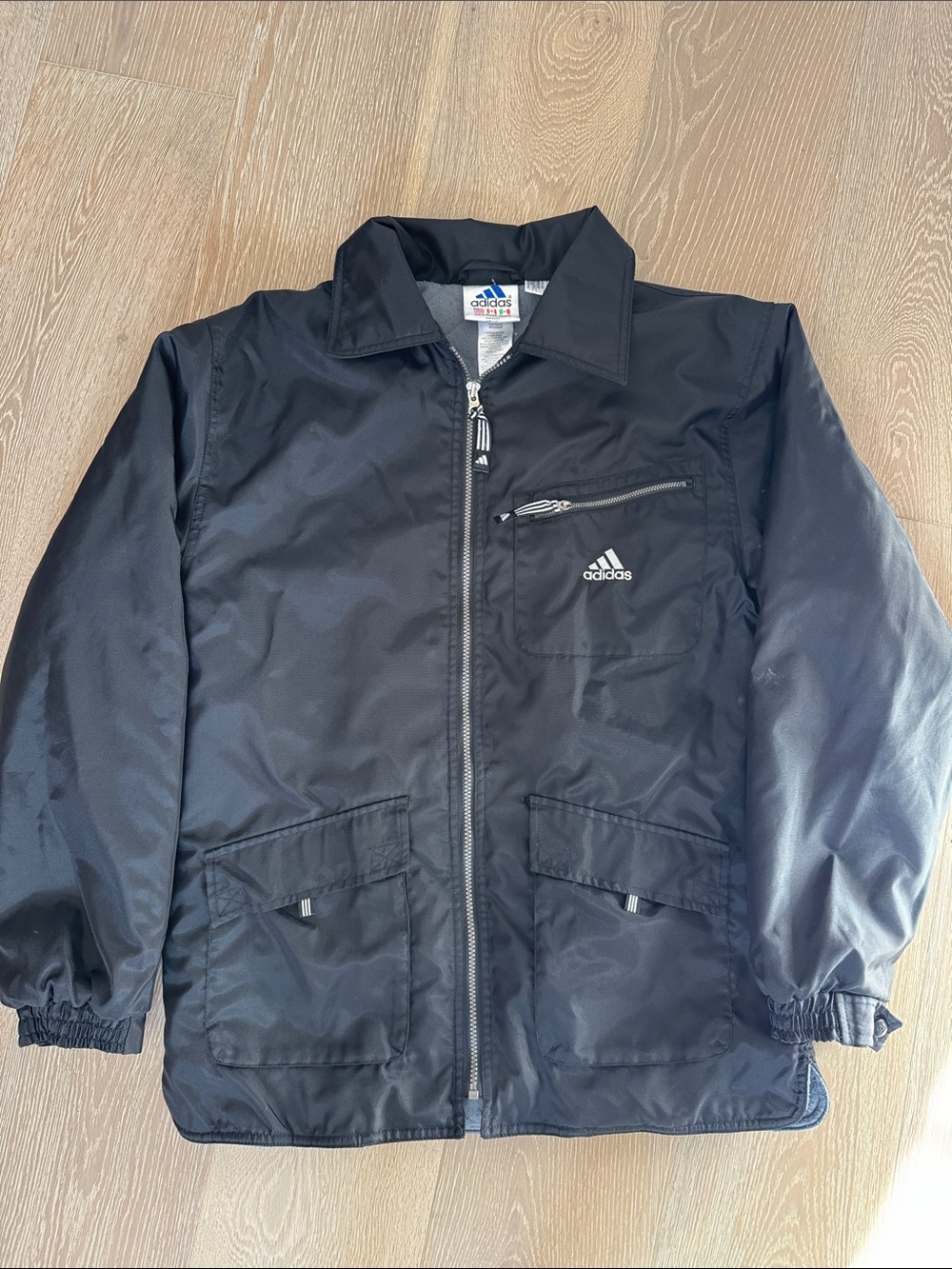 adidas Black Men's Lightweight Zip-Up Windbreaker